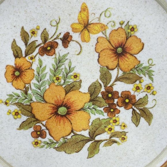 Set 4 Vtg Brookpark Melamine Melmac Plates Pleasant Valley Floral Grannycore - Picture 4 of 8